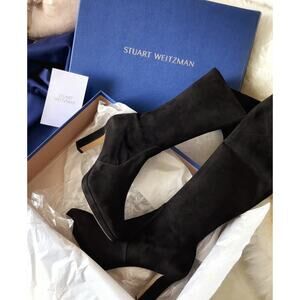 "Stewart Weitzman Ledyland Black Suede Over the Knee Boots, Size 11". MSRP 550
